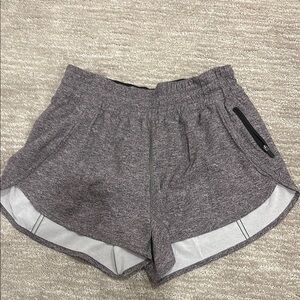 Lululemon Hotty hot shorts. Black, gray and white. Size 8. 4” inseam